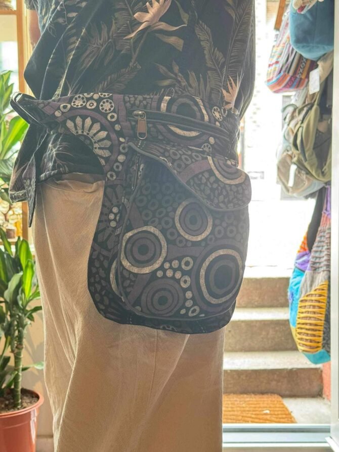 Boho Tribal Print Canvas Crossbody Sling Bag